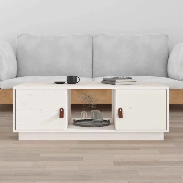 vidaXL Salontafel 100x50x35 cm massief grenenhout wit, foto 2