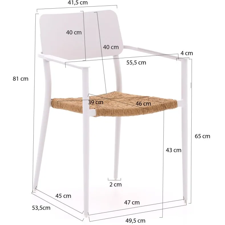 Bellagio tuinmeubelen Bellagio Cino/Menzano 160cm dining tuinset 5-delig stapelbaar Wit