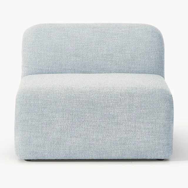 Westwing Collection Middelste module Wolke van bouclé Lichtblauw