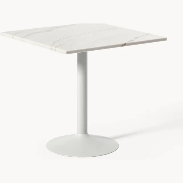 Westwing Collection Eettafel Miley met marmeren blad, 80 x 80 cm Wit