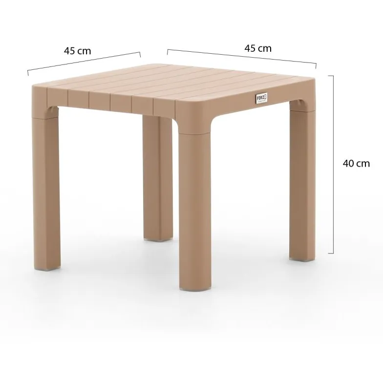 Forza Furniture Forza Russi bijzet tuintafel 45x45x40cm taupe, foto 2