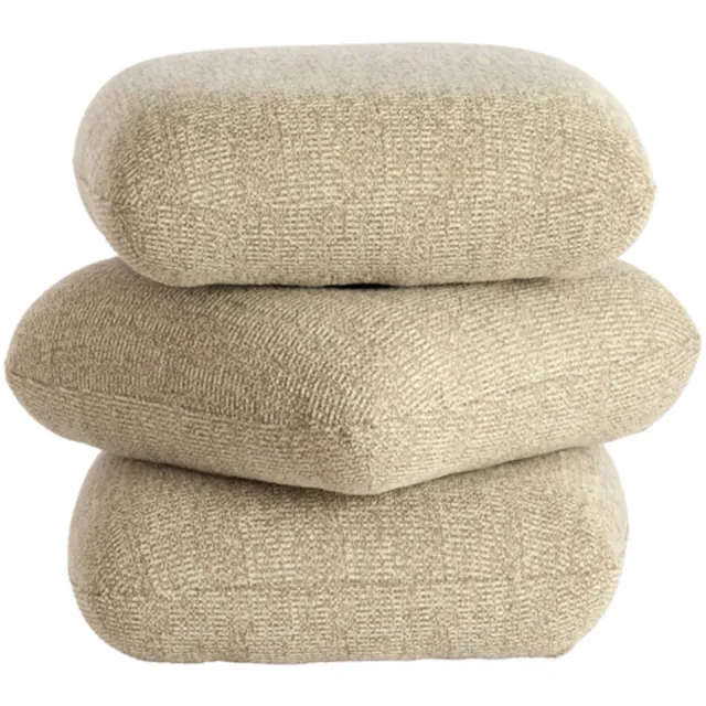 Light & Living LAURIE poef hout zand crème 44,5x44,5x44,5 cm poef - Light & Living