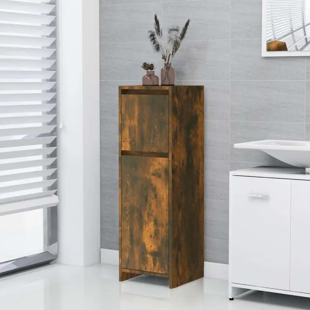 vidaXL Badkamerkast 30x30x95 cm bewerkt hout gerookt eikenkleurig, foto 2