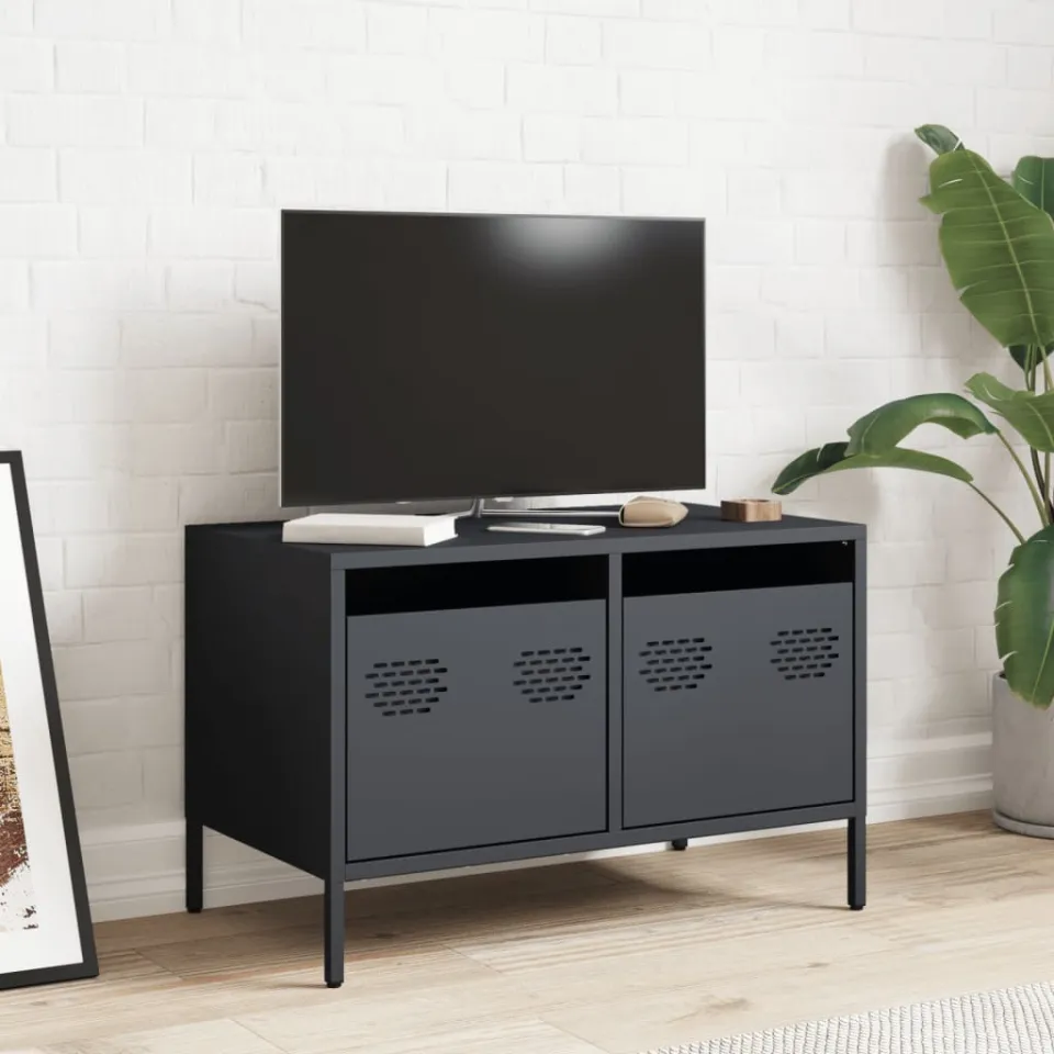 vidaXL Tv-meubel 68x39x43,5 cm koudgewalst staal antracietkleurig, foto 2