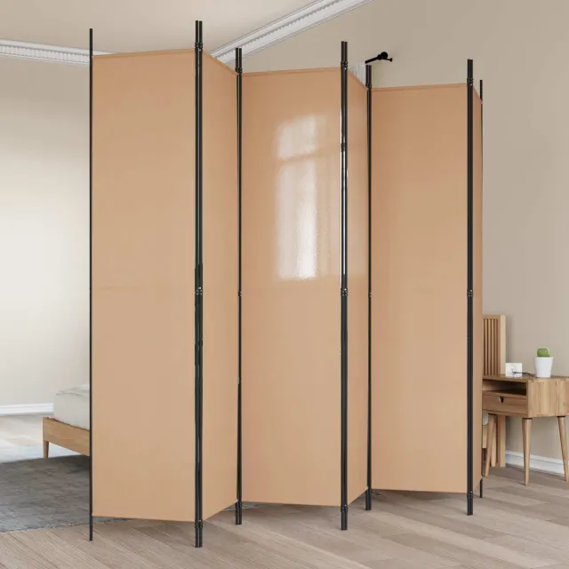 vidaXL 6-Panelen Kamerscherm Beige 300 x 220 cm Stof, foto 2