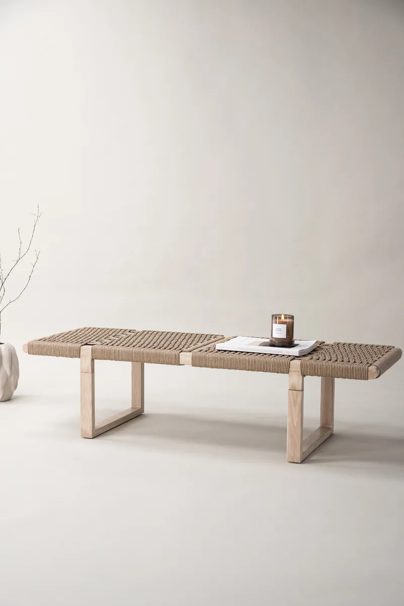 Nest living Jukka metalen bankje naturel - 140 x 36 cm, foto 3
