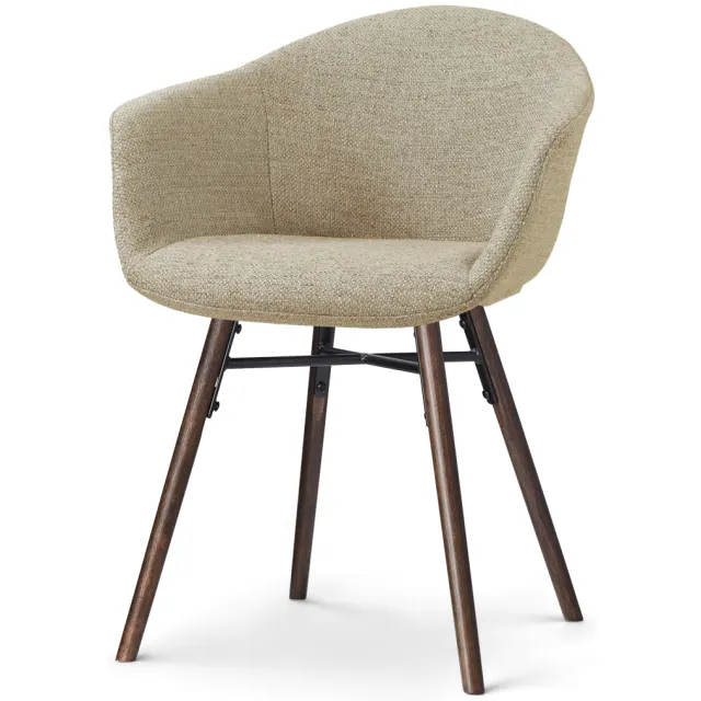 Nolon Nena-Otis eetkamerstoel taupe melange - walnoot houten onderstel