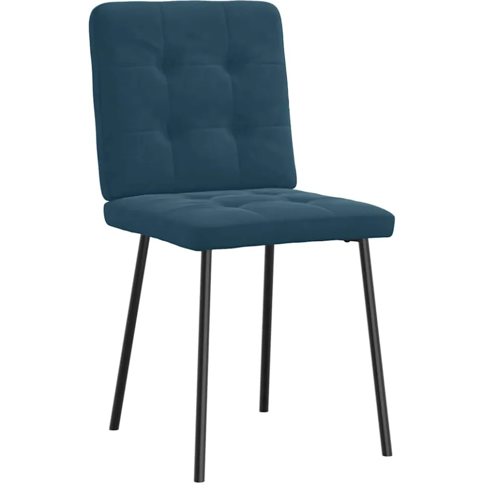 vidaXL Eetkamerstoelen 4 st fluweel blauw
