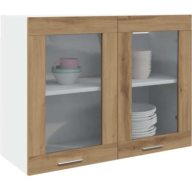 vidaXL Bovenkast Lyon 80x31x60 cm bewerkt hout artisanaal eikenkleurig Bruin