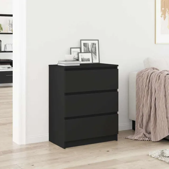 vidaXL Dressoir 60x35x76 cm bewerkt hout zwart, foto 2