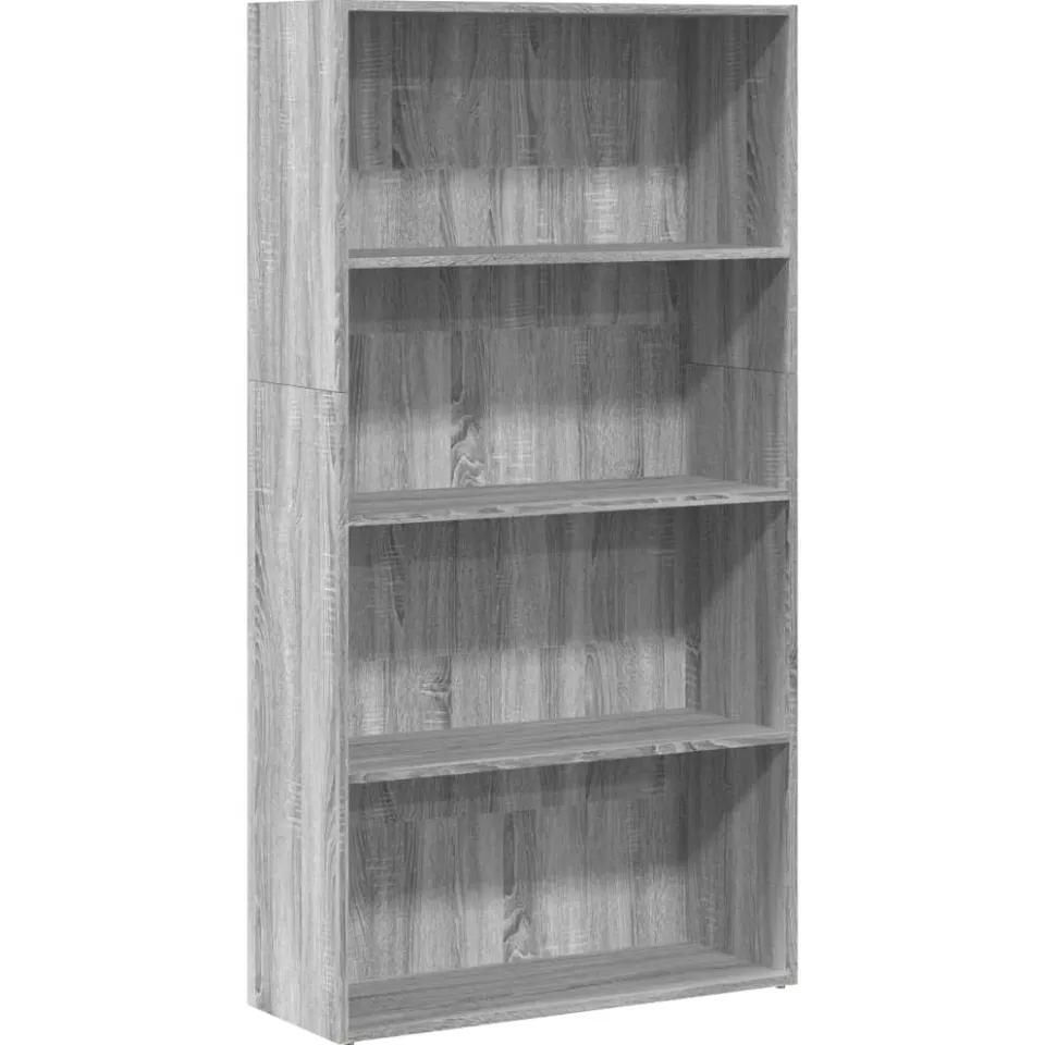 vidaXL Boekenkast 80x30x152 cm bewerkt hout grijs sonoma eikenkleurig, foto 3