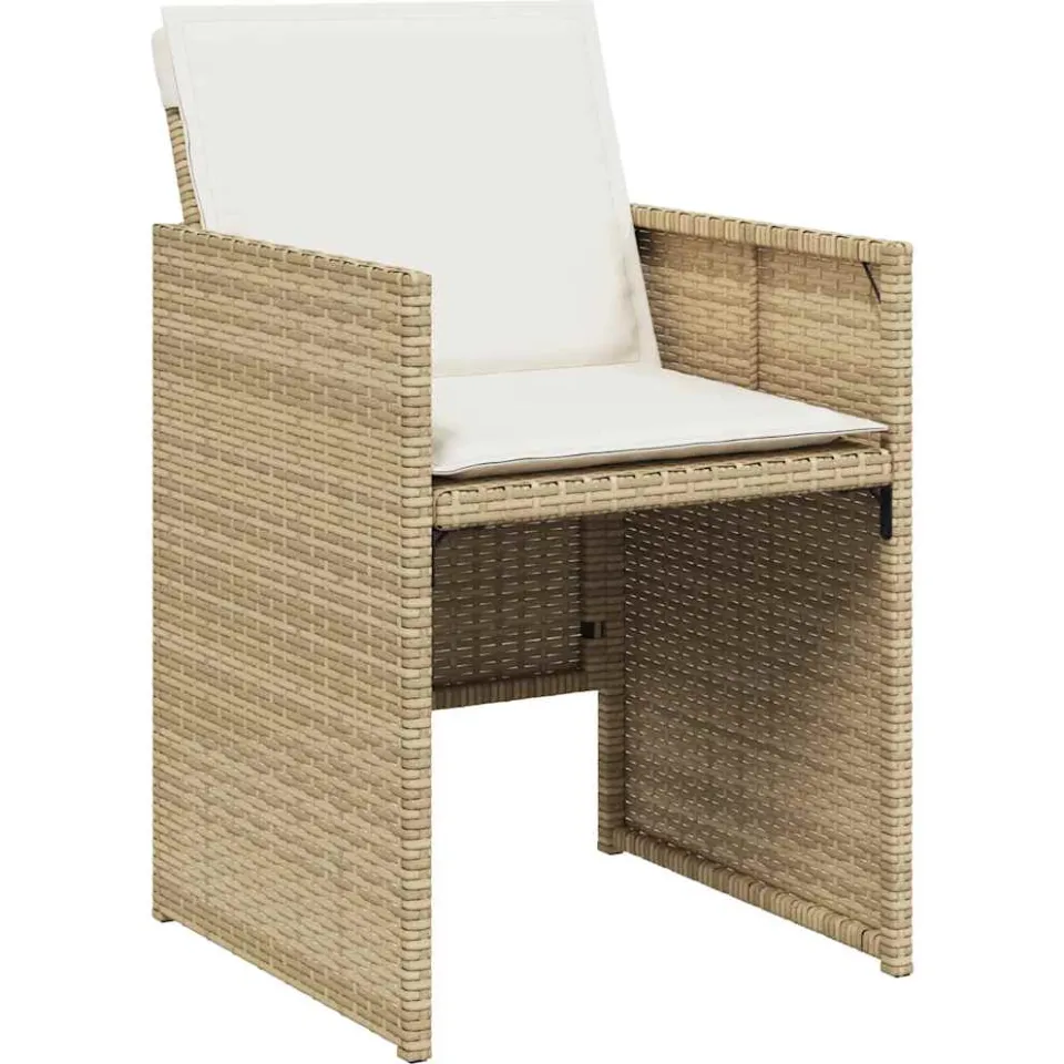vidaXL 13-delige Tuinset met kussens poly rattan beige, foto 4