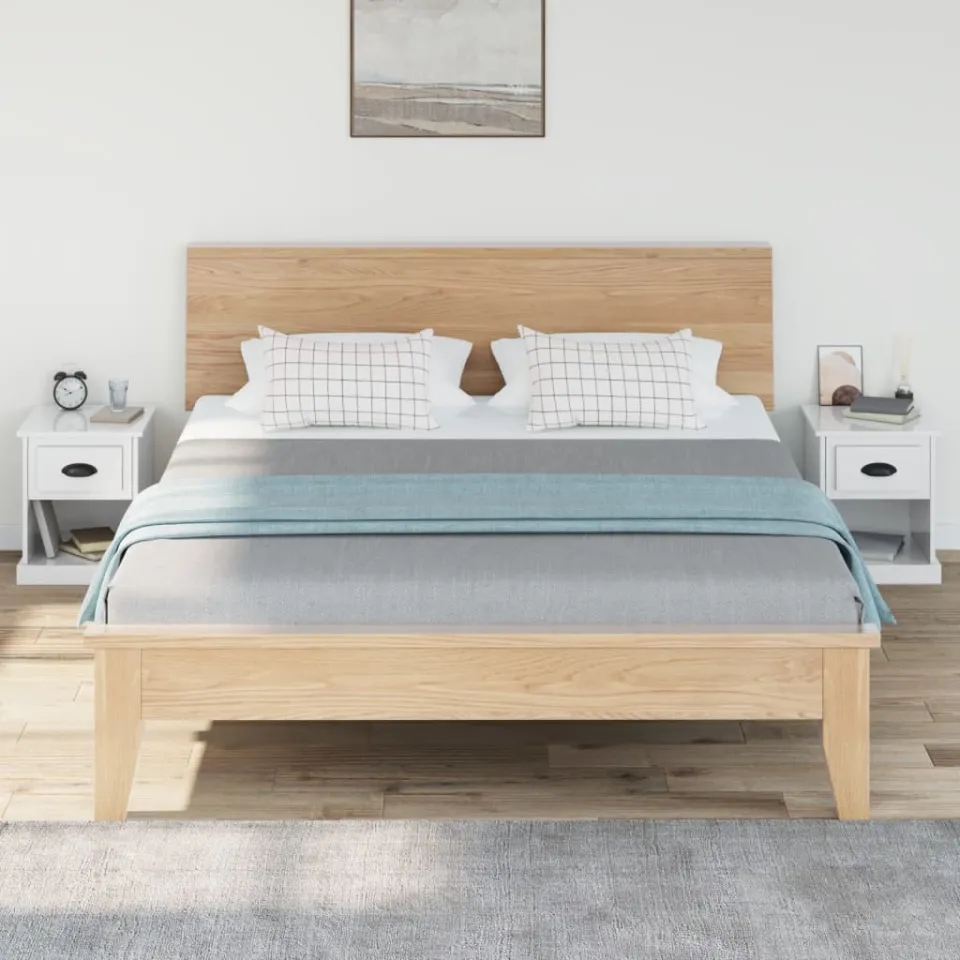vidaXL Nachtkastjes 2 st 39x39x47,5 cm bewerkt hout hoogglans wit, foto 3