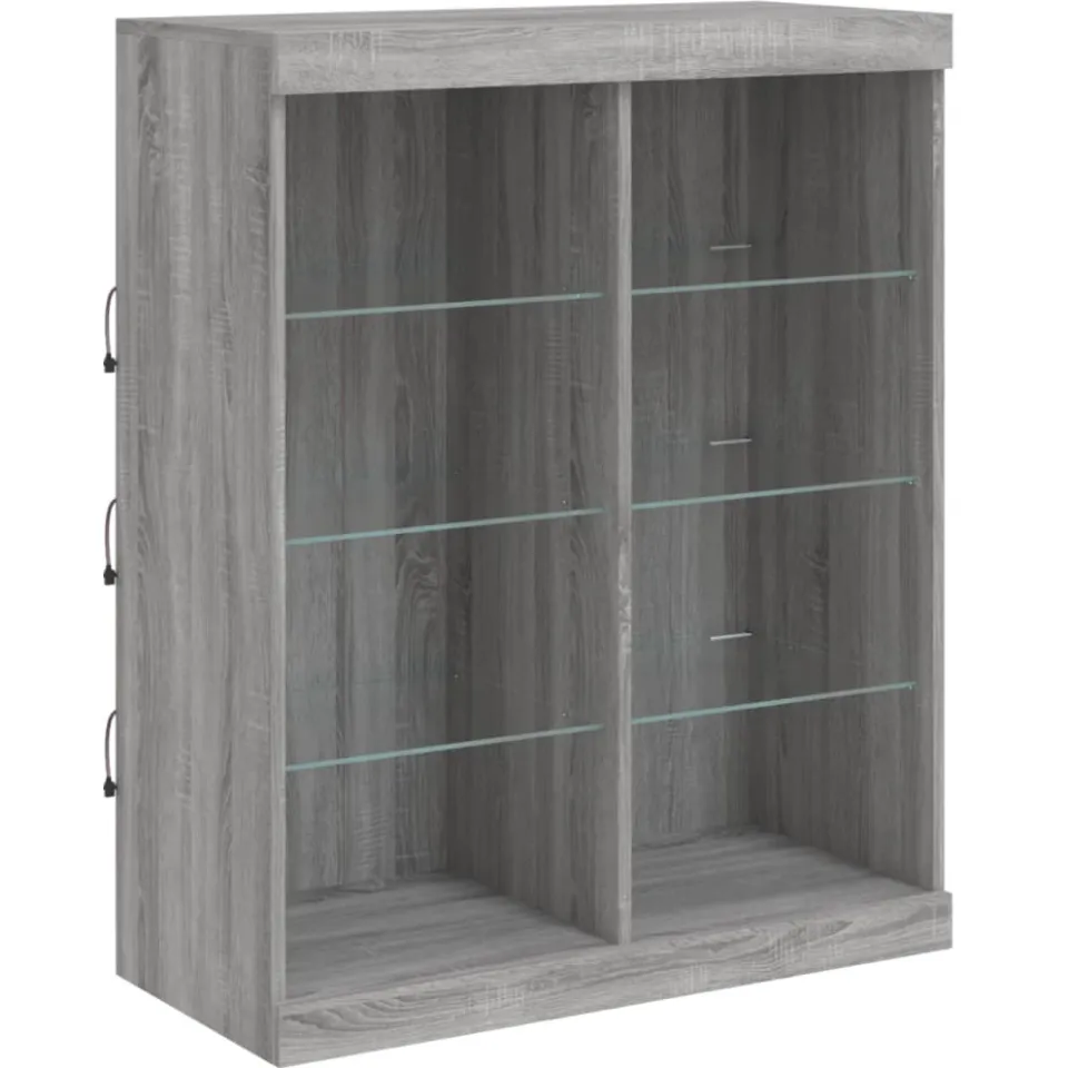 vidaXL Dressoir met LED-verlichting 81x37x100 cm grijs sonoma eiken