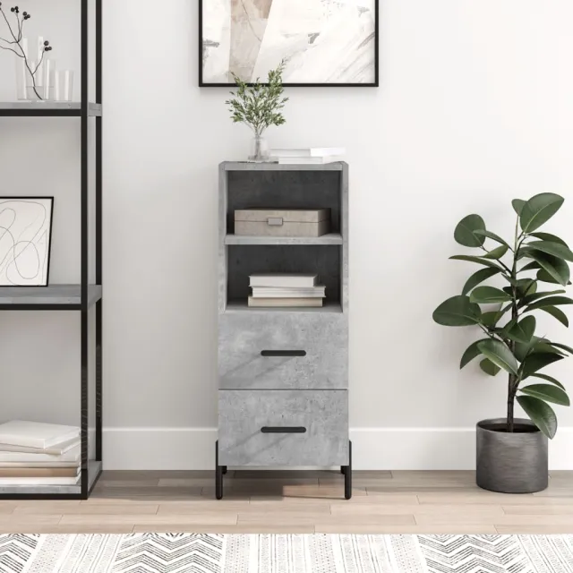 vidaXL Dressoir 34,5x34x90 cm bewerkt hout betongrijs grijs, foto 2