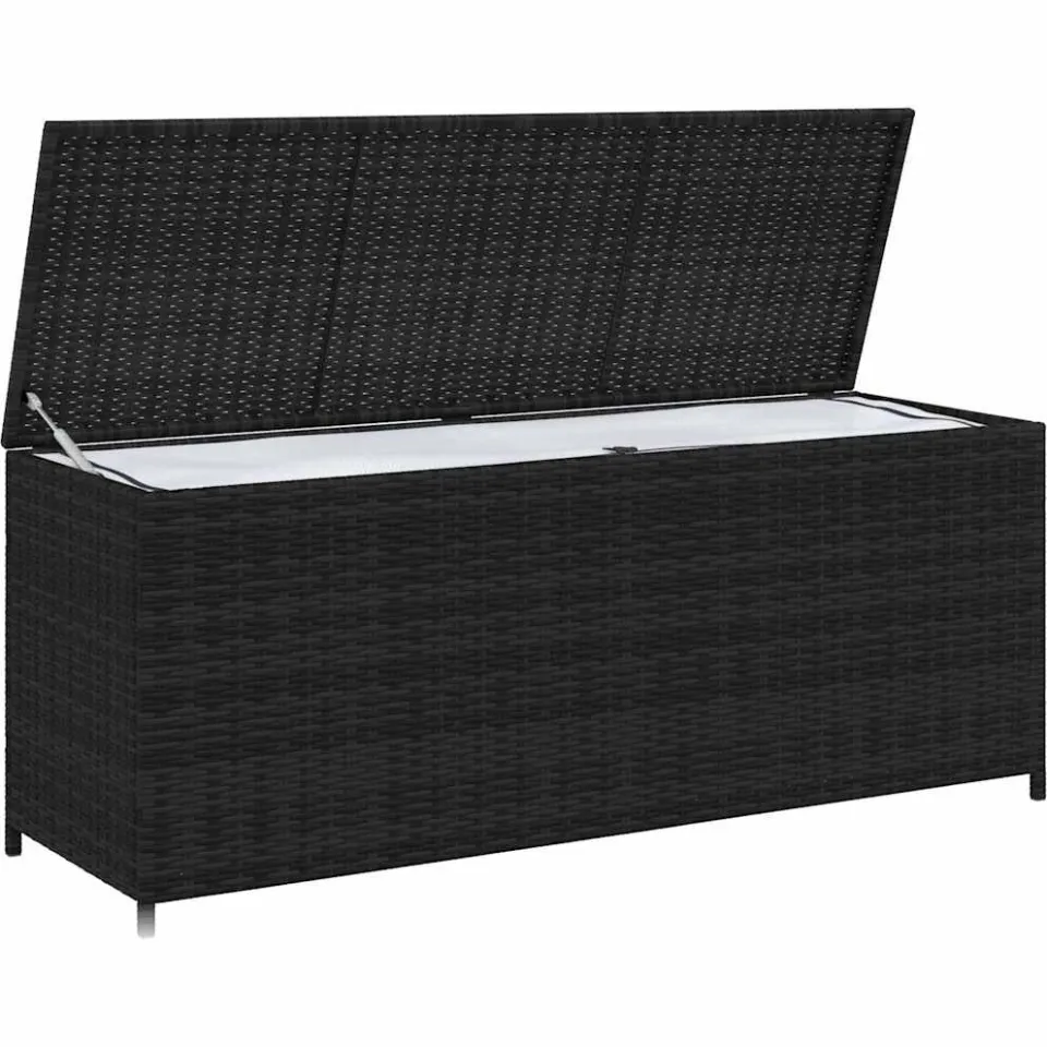 vidaXL Tuinbox 150x50x60 cm poly rattan zwart, foto 2