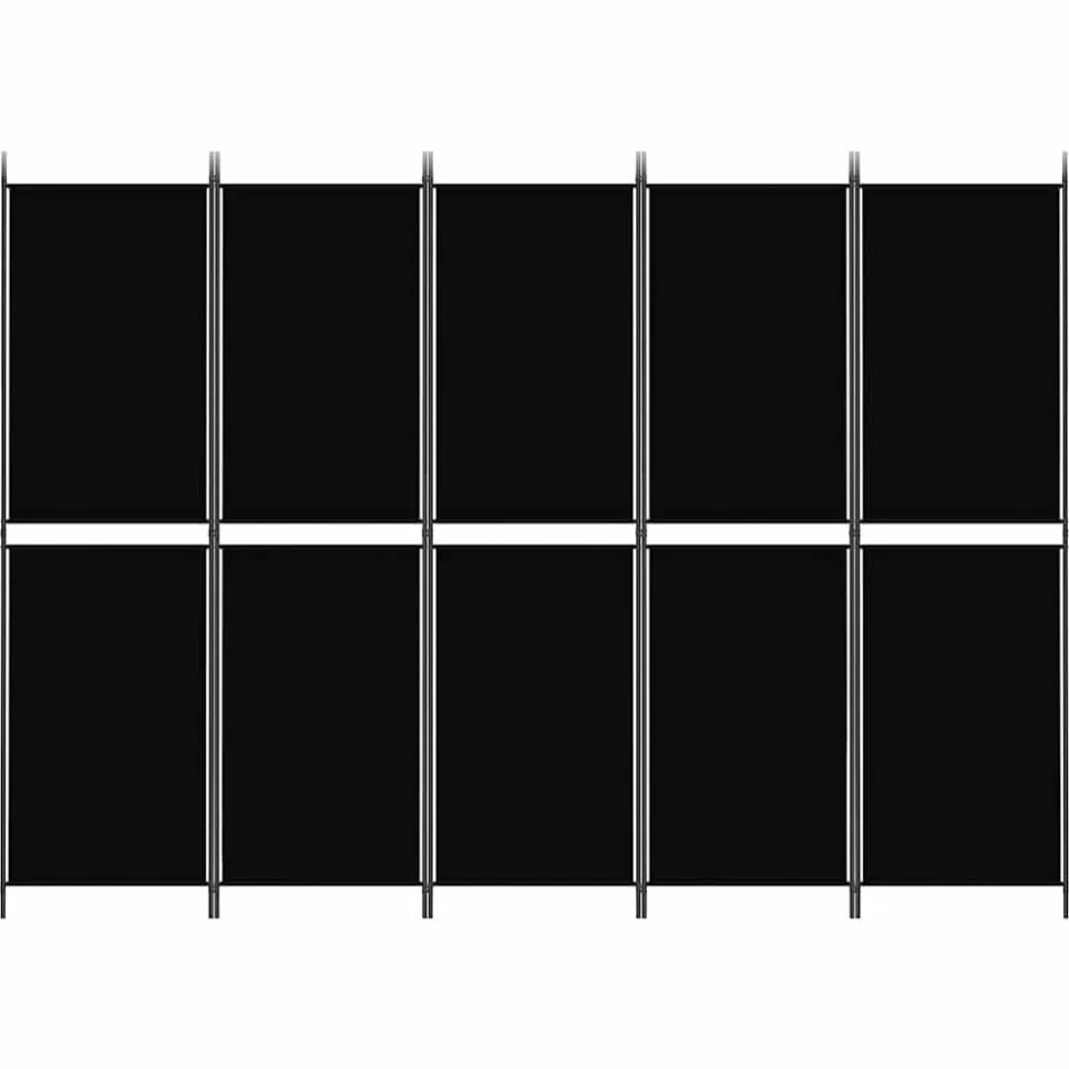 vidaXL Kamerscherm met 5 panelen 250x180 cm stof zwart