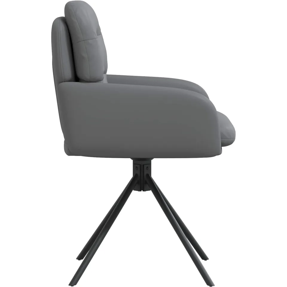 vidaXL Draai Eetstoelen 4 st Kunstleer Grijs 59 x 59,5 x 90 cm, foto 4