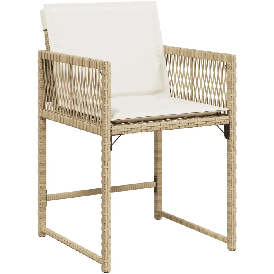 vidaXL 13-delige Tuinset met kussens poly rattan beige, foto 3