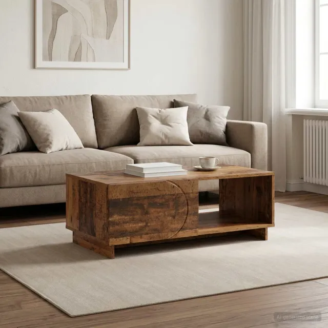 vidaXL Salontafel Oud hout 95 x 50,5 x 35 cm Bewerkt hout Bruin