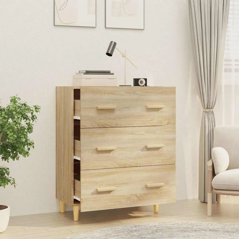 vidaXL Dressoir 70x34x90 cm bewerkt hout sonoma eikenkleurig, foto 3