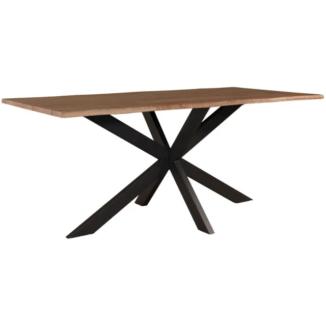 Lizzely Garden & Living Eettafel langwerpig 180cm Jeffo bruin langwerpige tafel MDF eetkamertafel