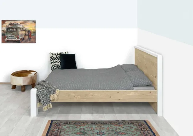 NordXL Steigerhouten bed Selz met landelijk uiterlijk