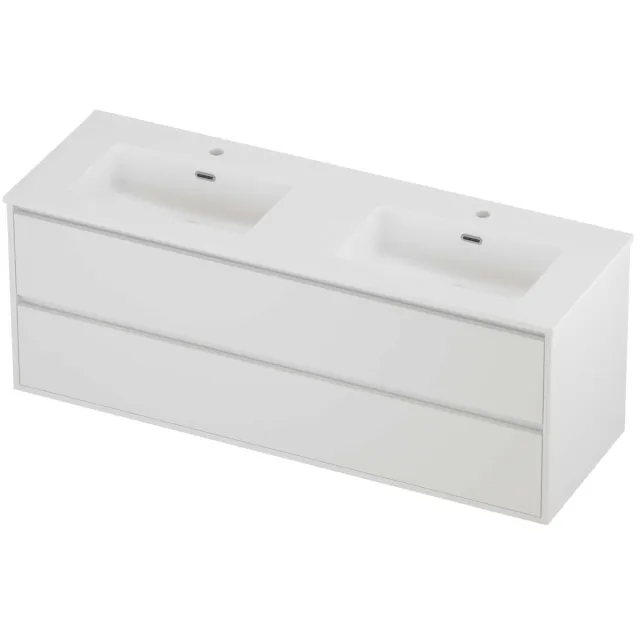 Proline Tribute Badmeubelset Porselein Elegant 2 Gaten 140x46x54 cm Mat Wit Mat White