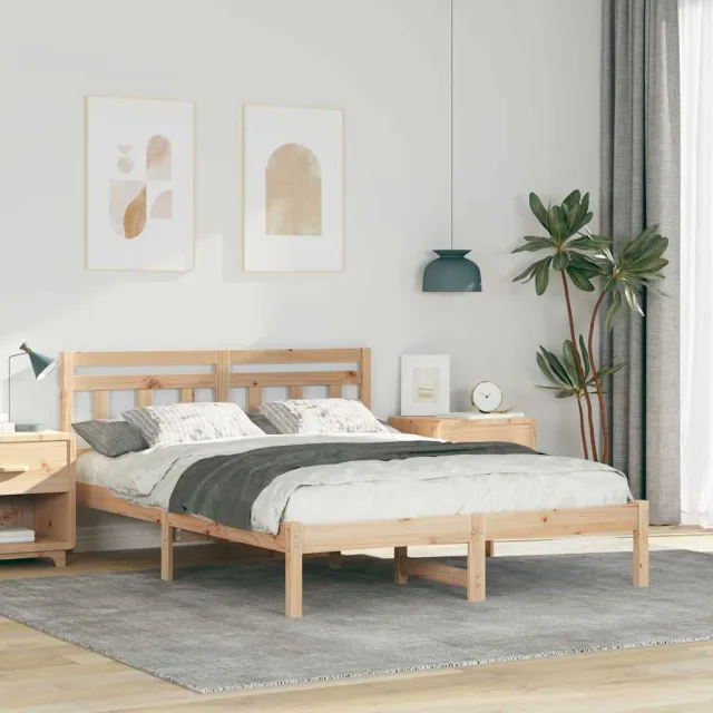 vidaXL Bedframe Bruin 120 x 200 cm Massief grenenhout