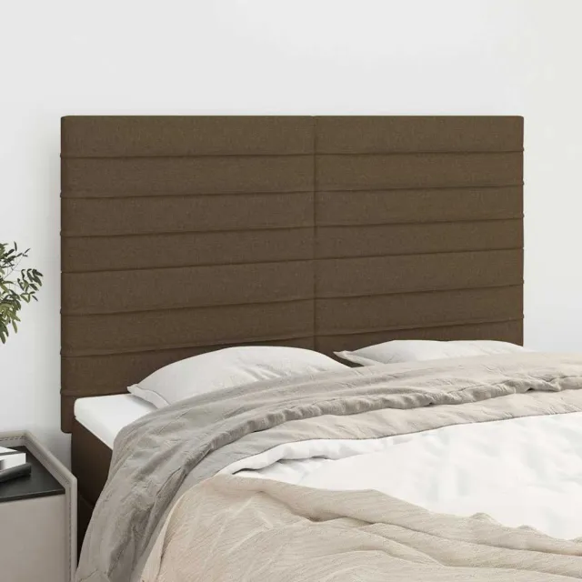 vidaXL Hoofdbord donkerbruin 144x5x118/128 cm stof