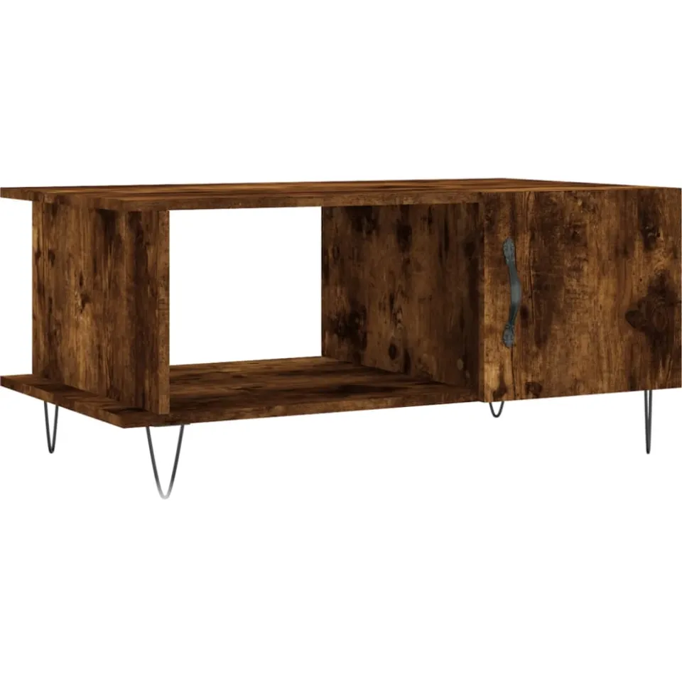 vidaXL Salontafel 90x50x40 cm bewerkt hout gerookt eikenkleurig, foto 3
