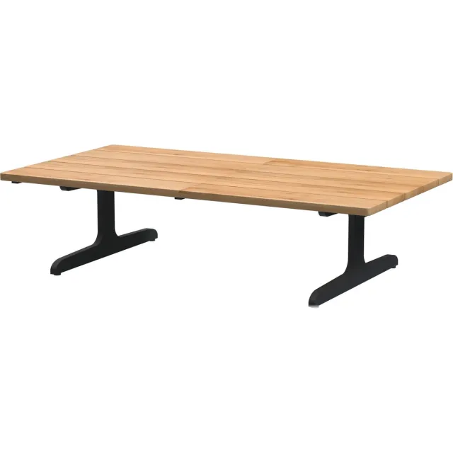 4 Seasons Outdoor Kaya coffee table teak top 110 x 60 x 30 cm. Antraciet, Naturel