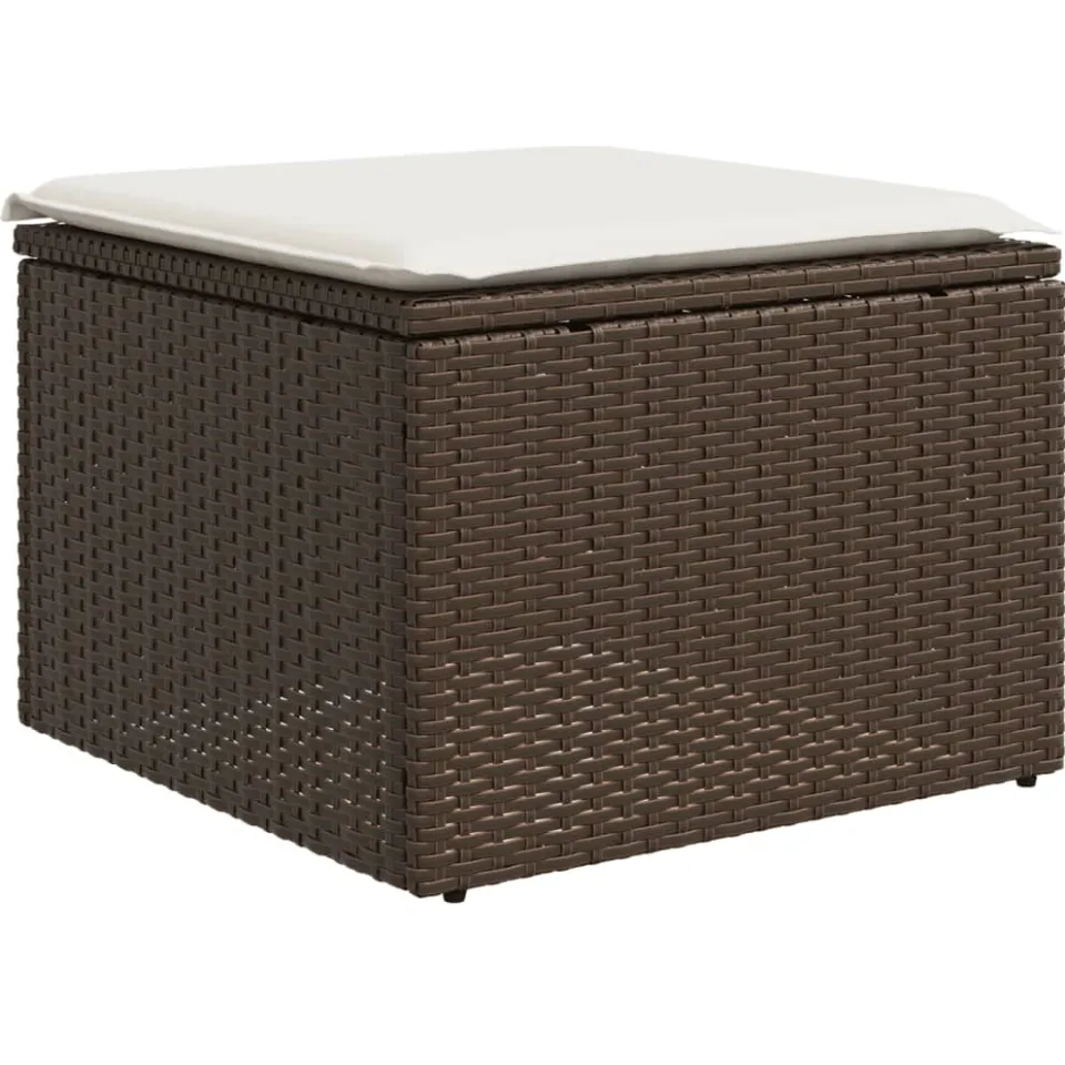 vidaXL 7-delige Loungeset met kussens poly rattan bruin, foto 4