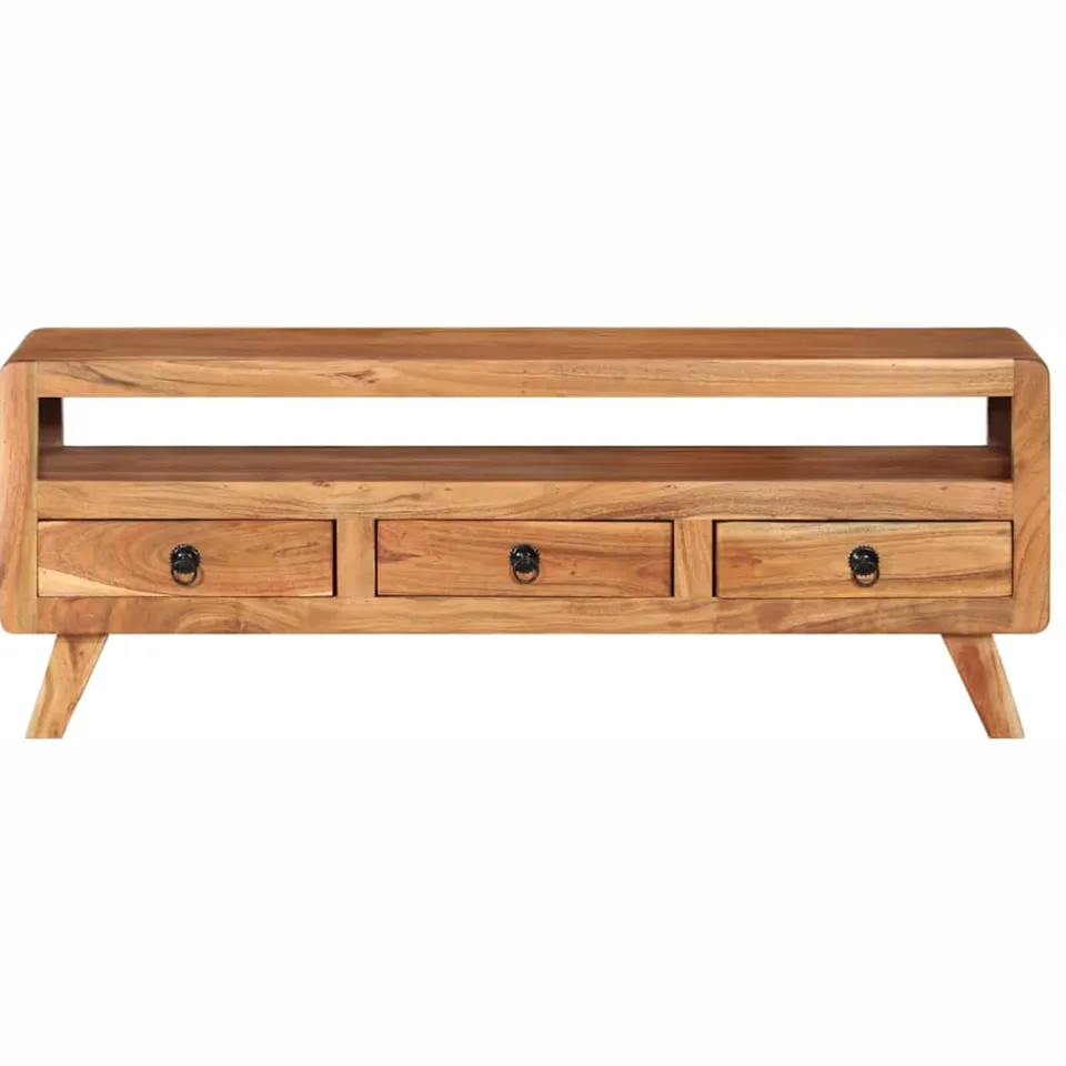 vidaXL Tv-meubel 110x30x40 cm massief acaciahout bruin, foto 2
