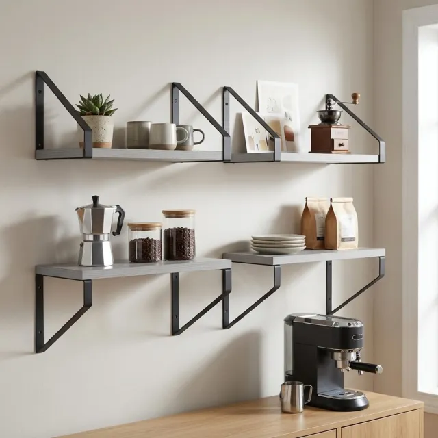 vidaXL Wandschappen 4 st Grijs Sonoma 30 x 16 x 15,5 cm