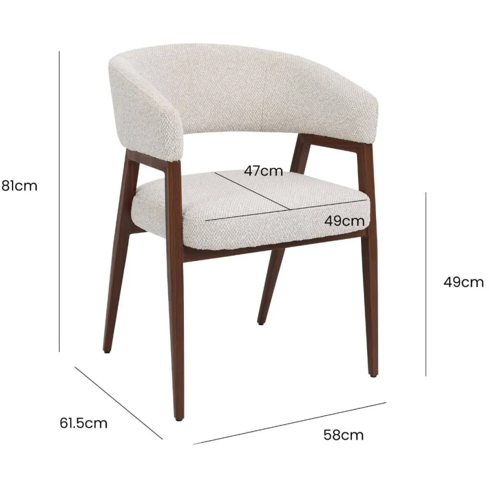 Giga Meubel Fureso eetkamerstoel met armleuningen beige, foto 3