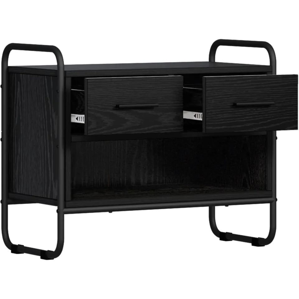 vidaXL Tv-meubel 60 x 30 x 50 cm Zwart eiken Bewerkt hout