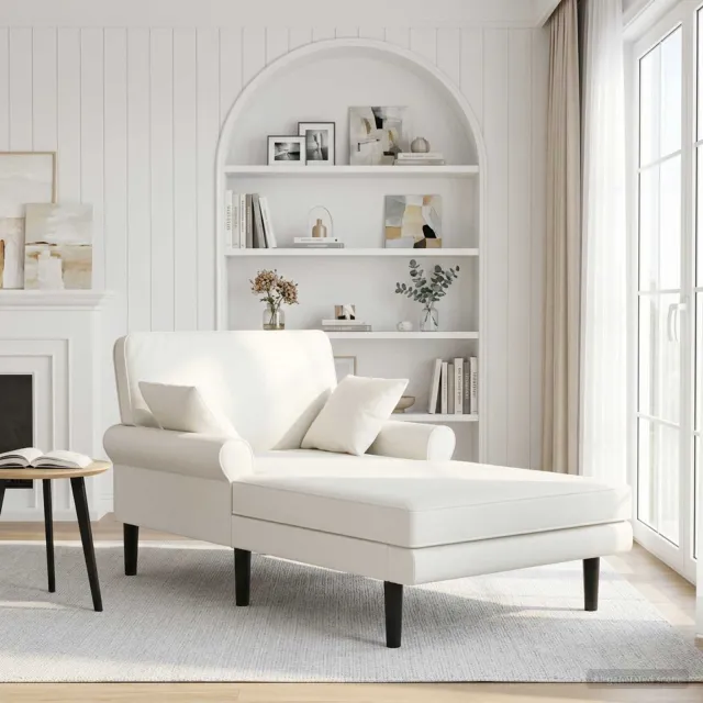 vidaXL Chaise longue Wit Kunstleer