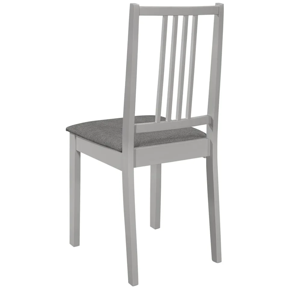 vidaXL Eetkamerstoelen met kussens 2 st massief hout grijs, foto 4