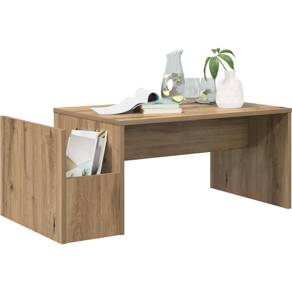 vidaXL Salontafel Artisan Eiken 90 x 45 x 35 cm Bewerkt hout, foto 3