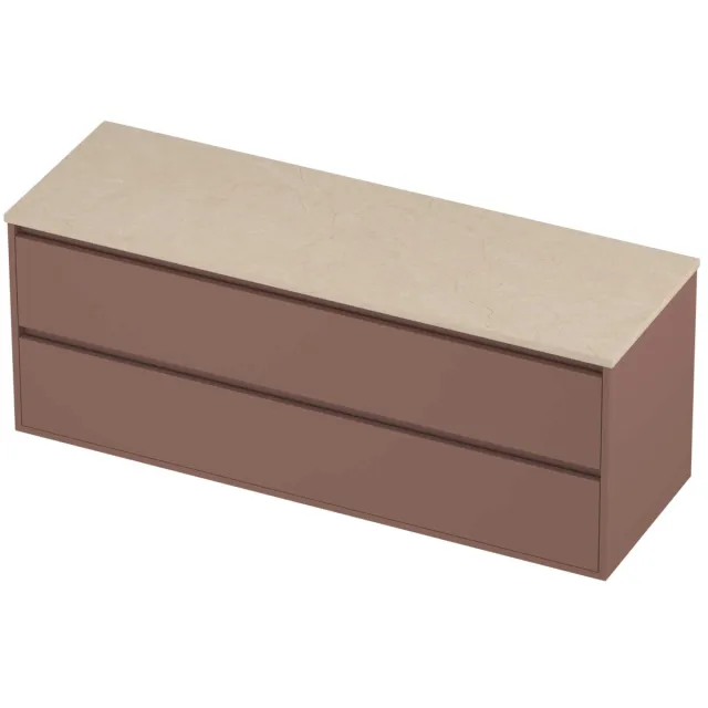 Proline Deck Badmeubelset Hardsteen Greeploos Symmetrisch 140x46x54 cm Sand Stone Beauty Blush Rosé Goud