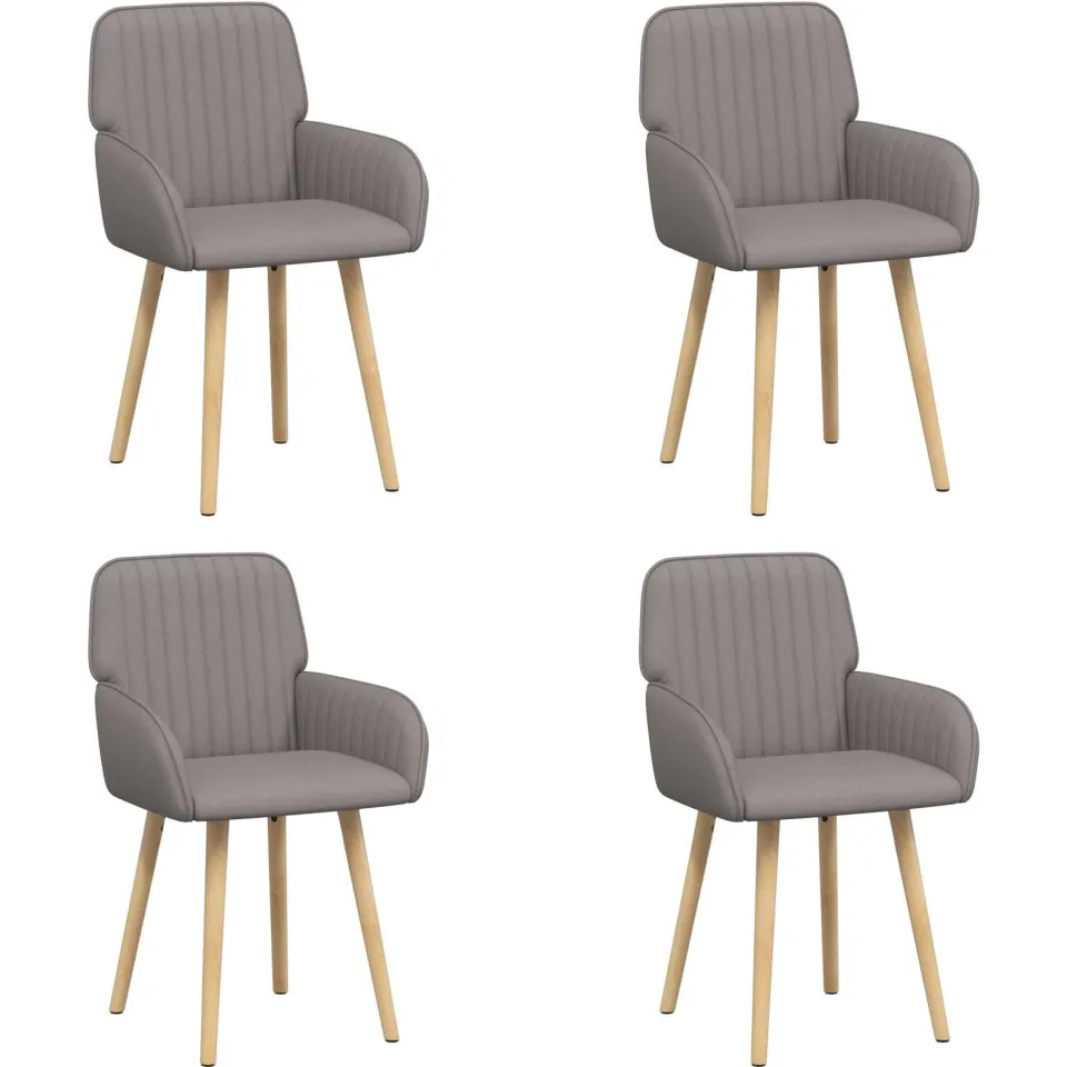 vidaXL Eettafelstoelen 4 st Stof Taupe 56,5 x 50 x 87,5 cm, foto 3