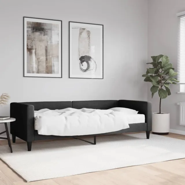 vidaXL Slaapbank met matras 80x200 cm stof zwart