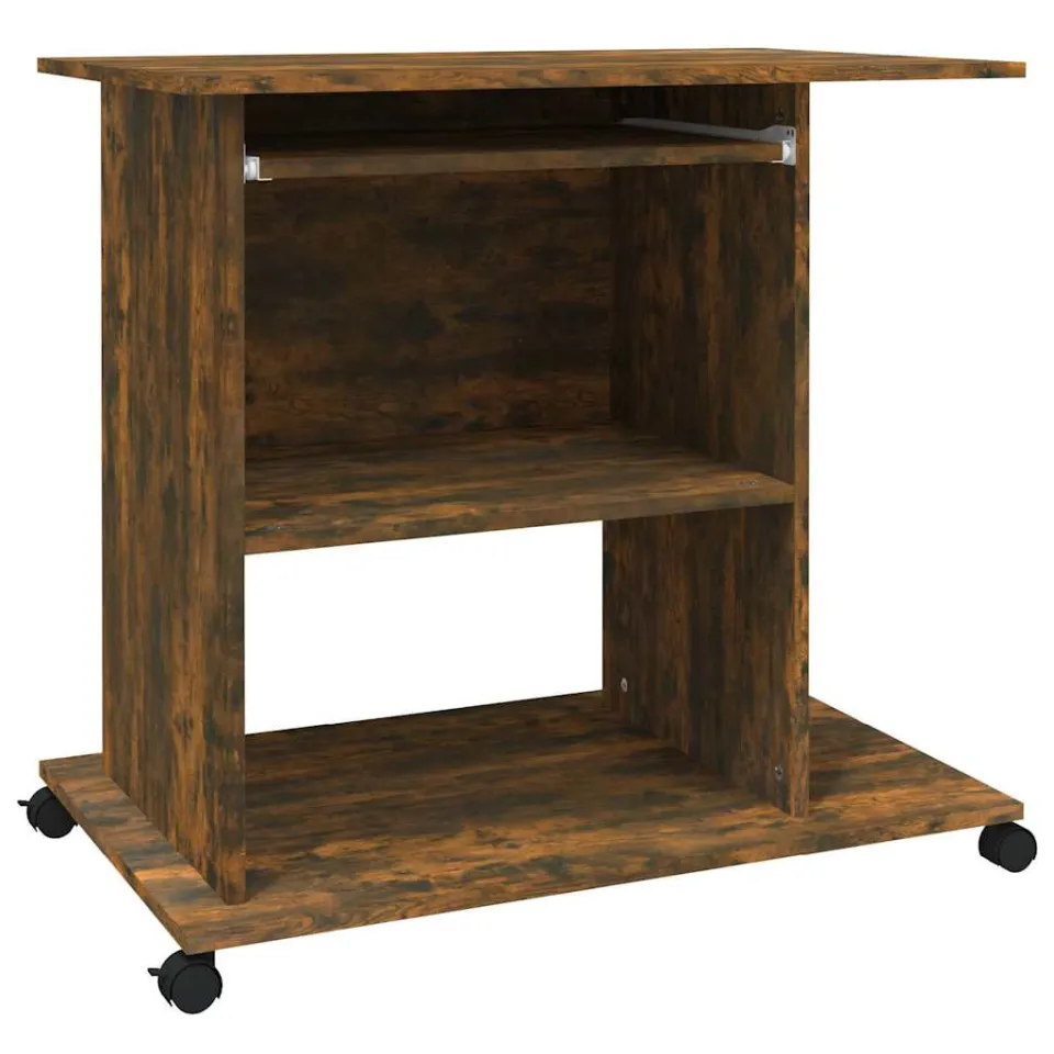 vidaXL Computerbureau 80x50x75 cm bewerkt hout gerookt eikenkleurig Bruin