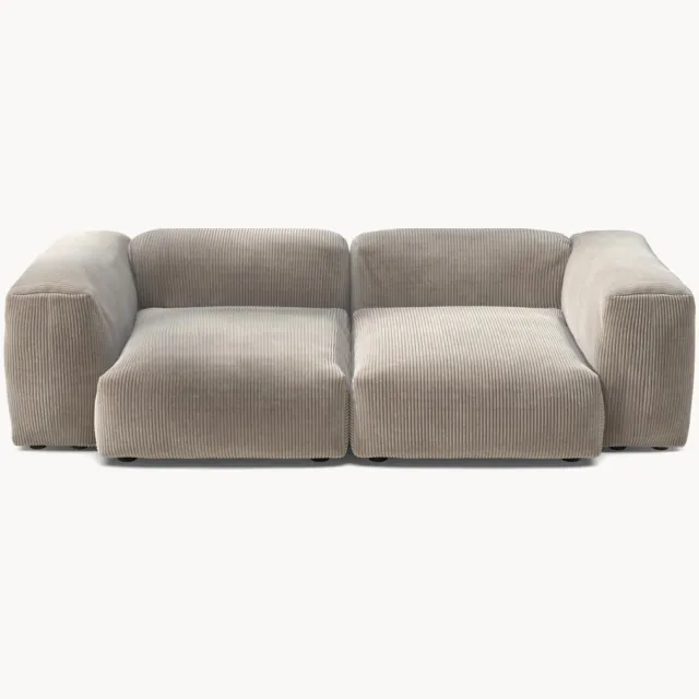vetsak Modulaire fluwelen bank Vetsak (2-zits) Beige