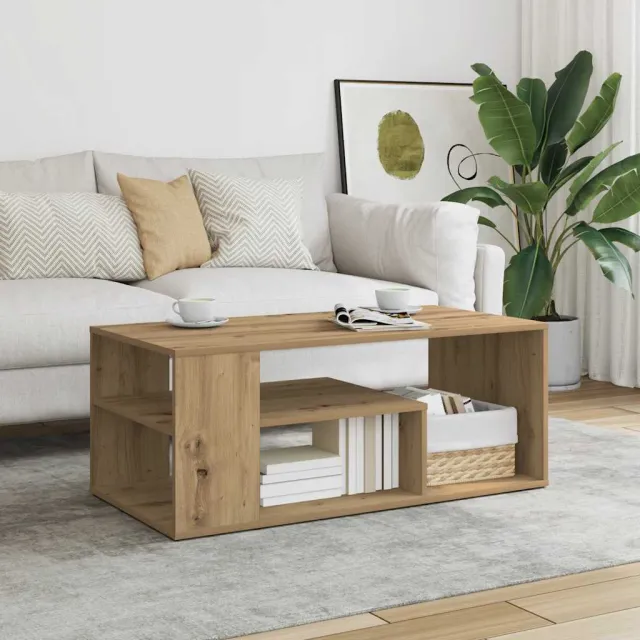 vidaXL Salontafel 100x50x40 cm bewerkt hout artisanaal eikenkleurig, foto 2