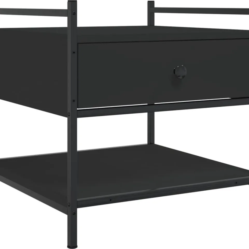 vidaXL Salontafel 50x50x50 cm bewerkt hout zwart, foto 3