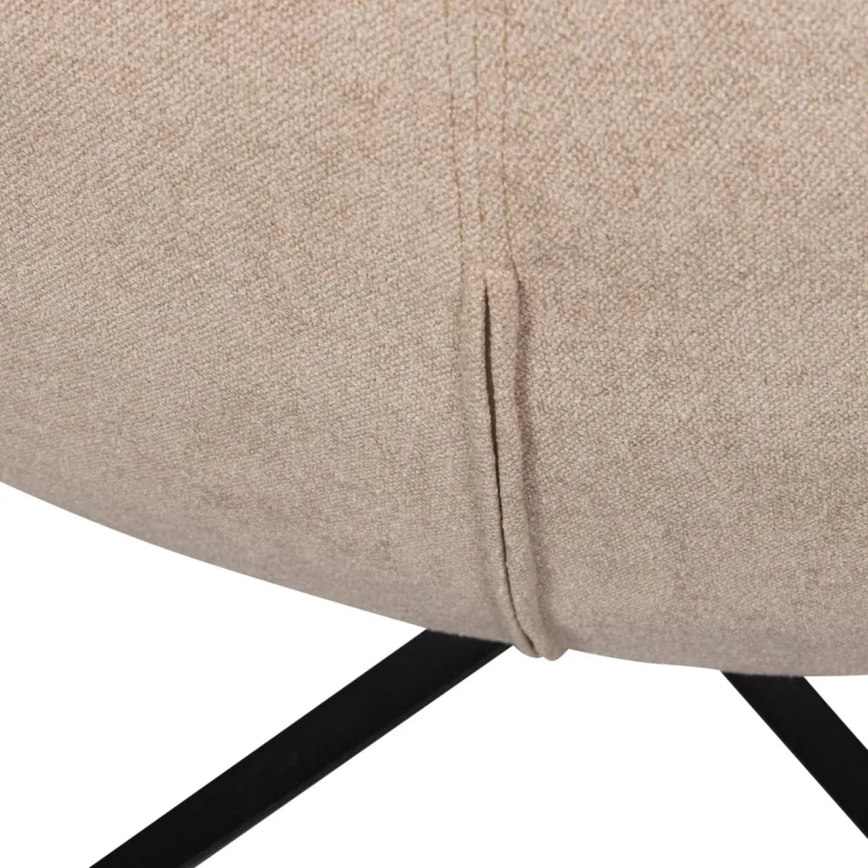 WOOOD Maudi Draaifauteuil - Polyester - Naturel - 84x74x86, foto 6