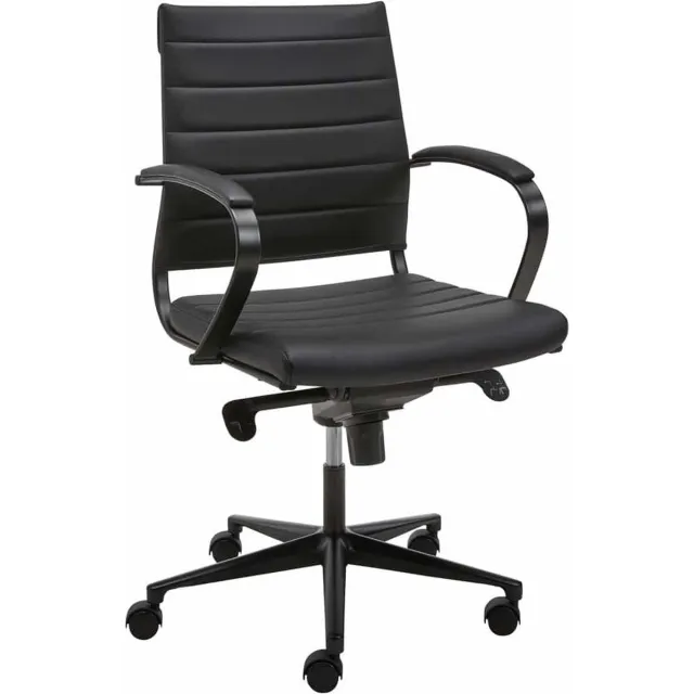 ABC Kantoormeubelen Ergonomische bureaustoel design 600 lage rug Zwart frame en zwarte zitting met glijdoppen