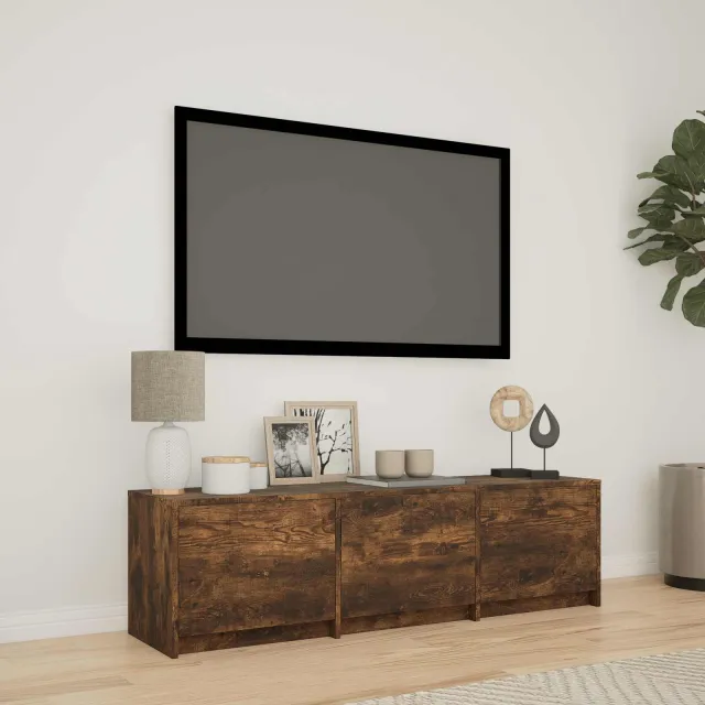 vidaXL TV-kast met LED 140 x 34 x 40 cm Gerookt eiken Bruin